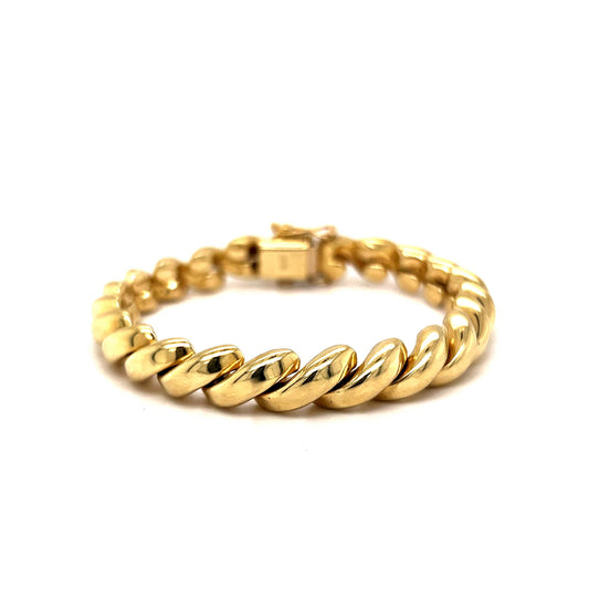 Modern Twisted Rope Bracelet in 14k Yellow Gold