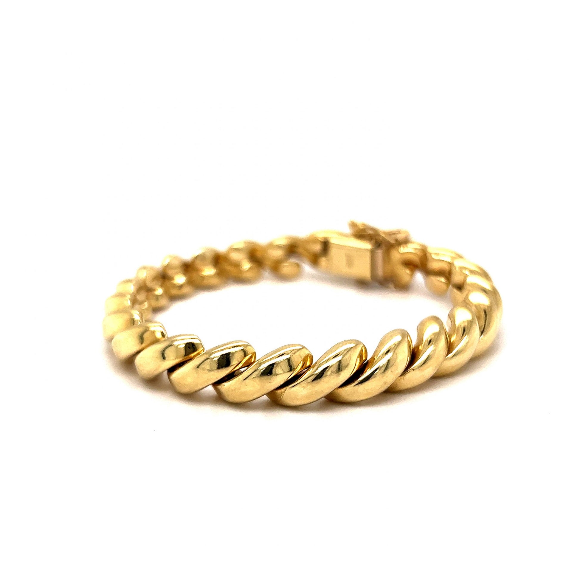 Modern Twisted Rope Bracelet in 14k Yellow Gold