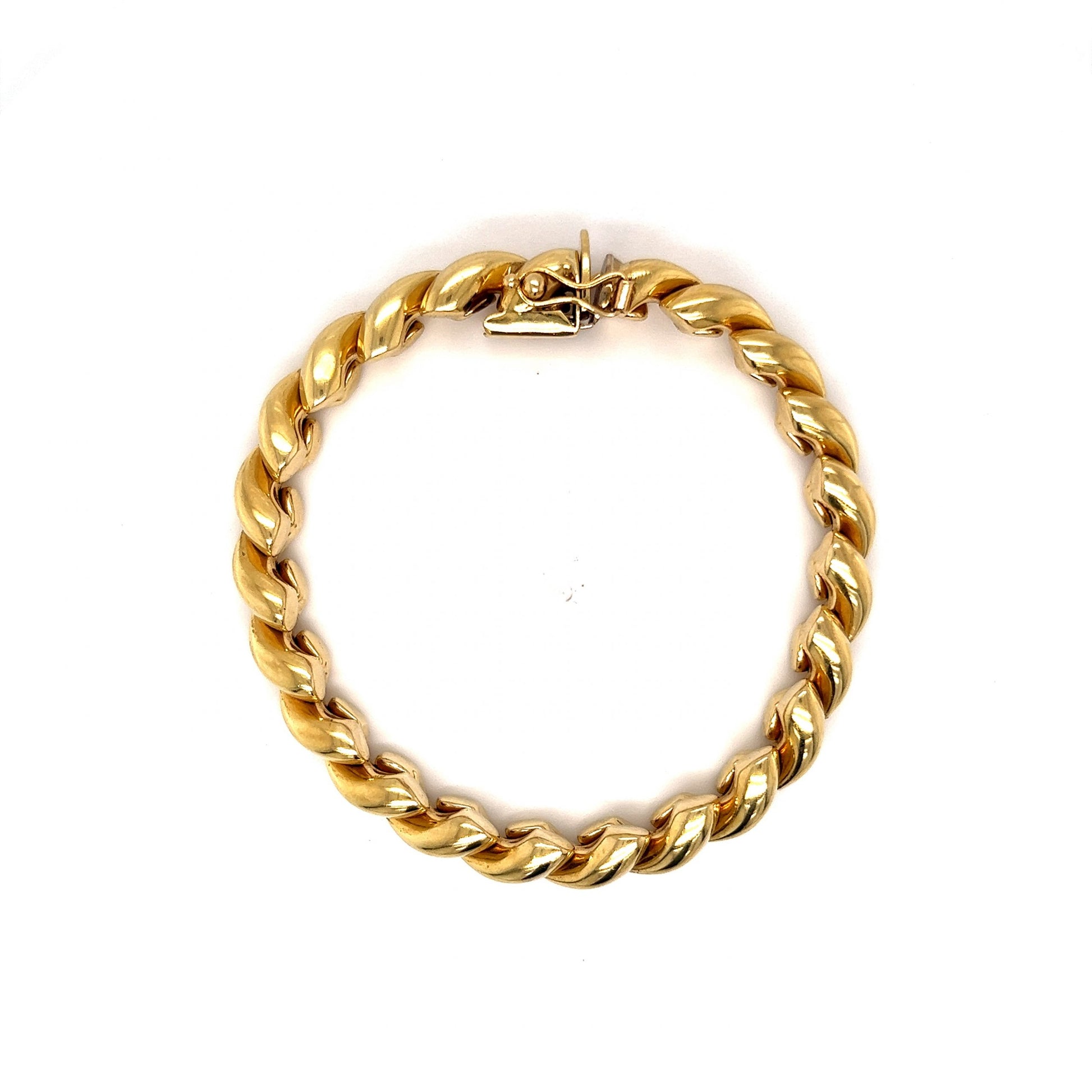 Modern Twisted Rope Bracelet in 14k Yellow Gold