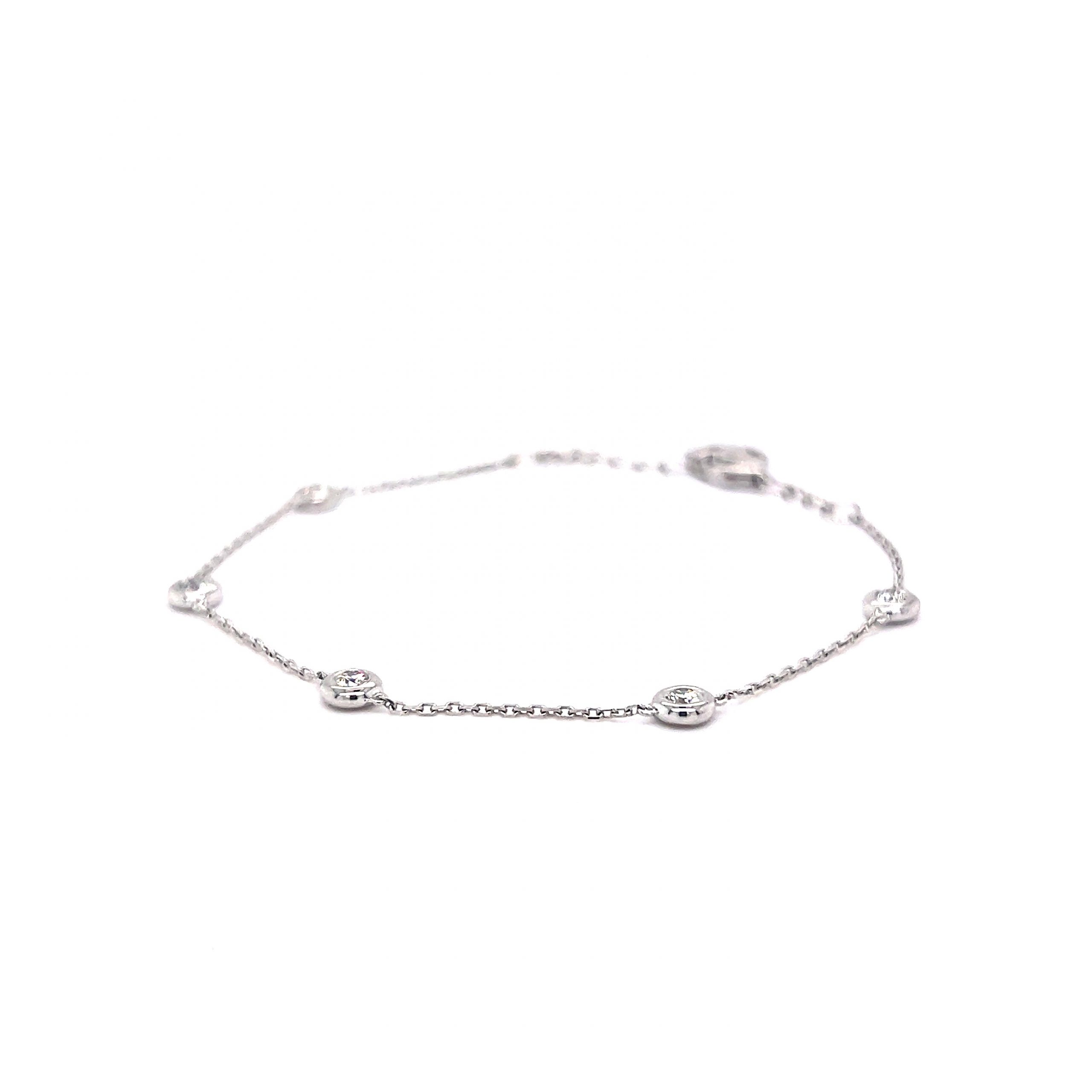 Ladies Mariner Chain Bracelet 14k White Gold Shell - Vintage Renude