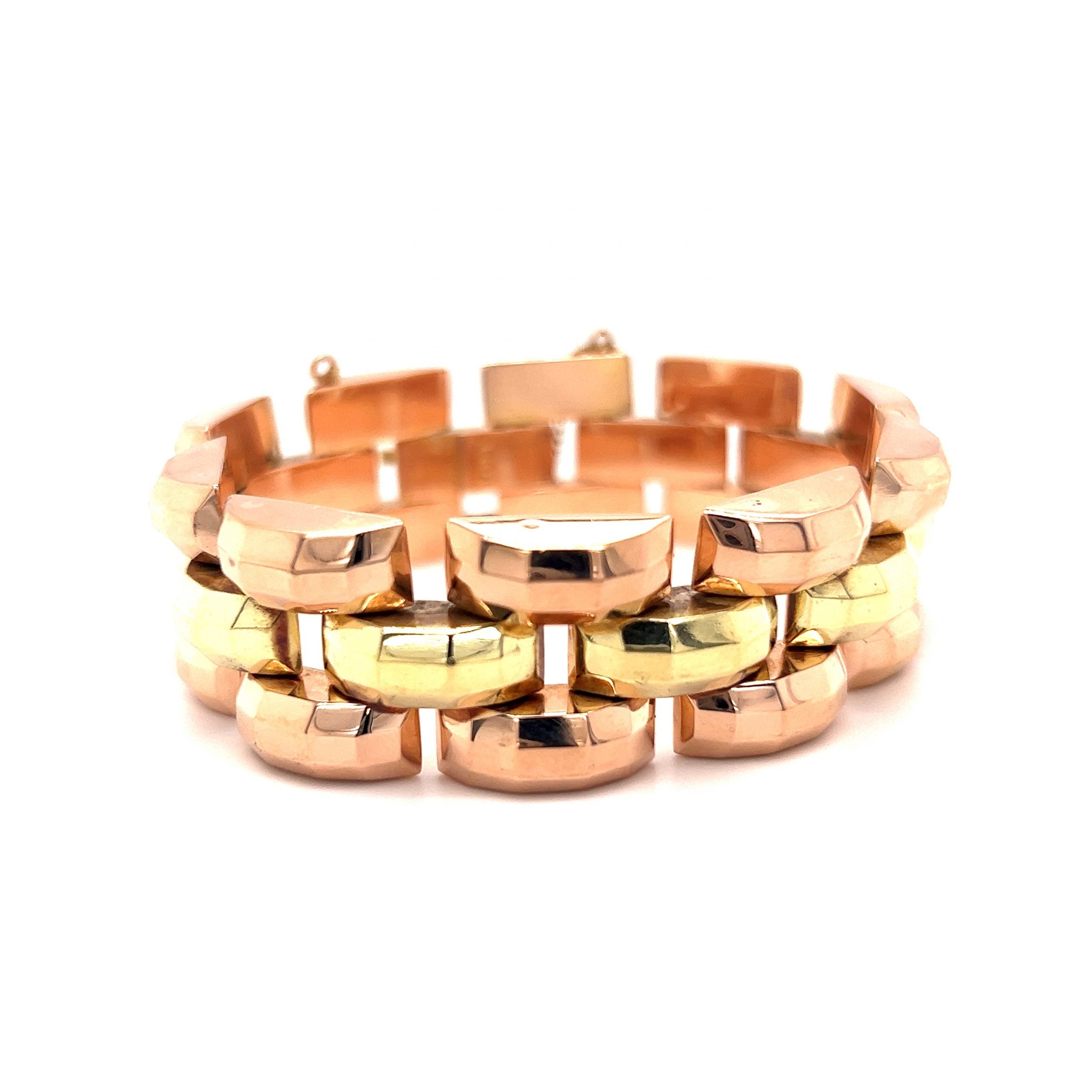 18K Rose Gold Estate Fancy Link Bracelet – Long's Jewelers