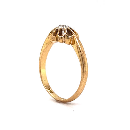 Victorian Flower Diamond Engagement Ring in 18k Yellow Gold