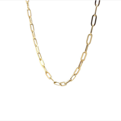 18 Inch Classic Paperclip Chain Necklace in 14k Yellow Gold