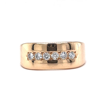 Flush Set Diamond Line Stacking Ring in 14k Yellow Gold