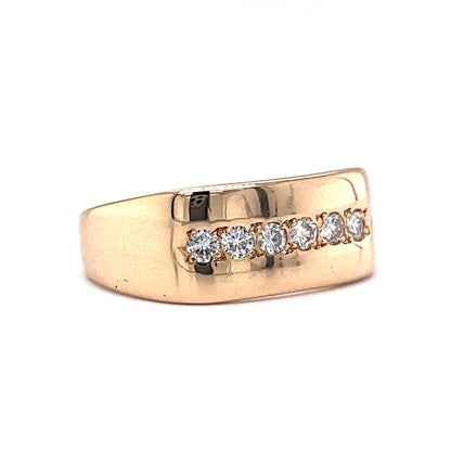 Flush Set Diamond Line Stacking Ring in 14k Yellow Gold