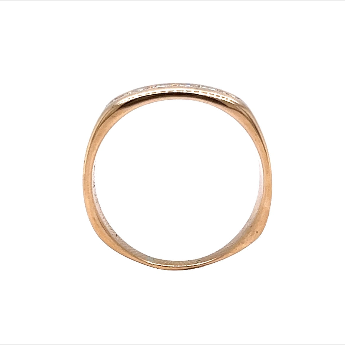 Flush Set Diamond Line Stacking Ring in 14k Yellow Gold