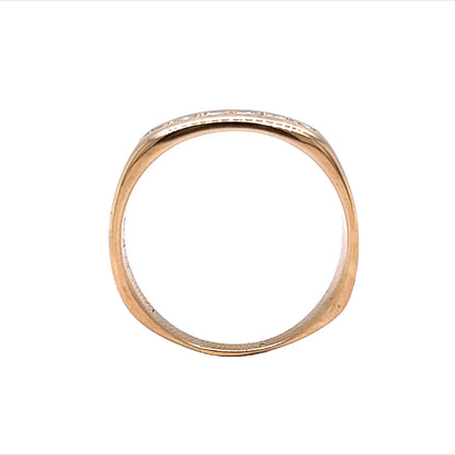 Flush Set Diamond Line Stacking Ring in 14k Yellow Gold