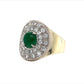 Mid-Century Emerald & Diamond Ring in 14k Gold