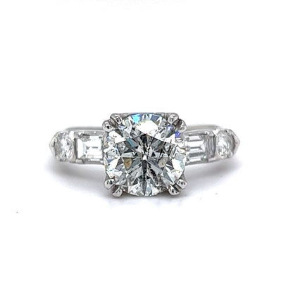 Art Deco 2.26 Carat Diamond Engagement Ring in Platinum