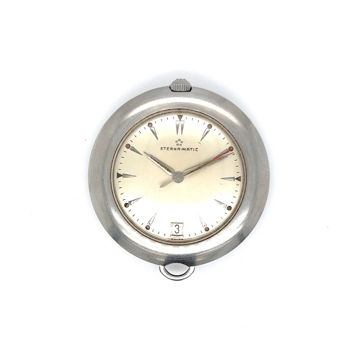 1960's Eterna-Matic Golf Model Pocket Watch in Stainless Steel