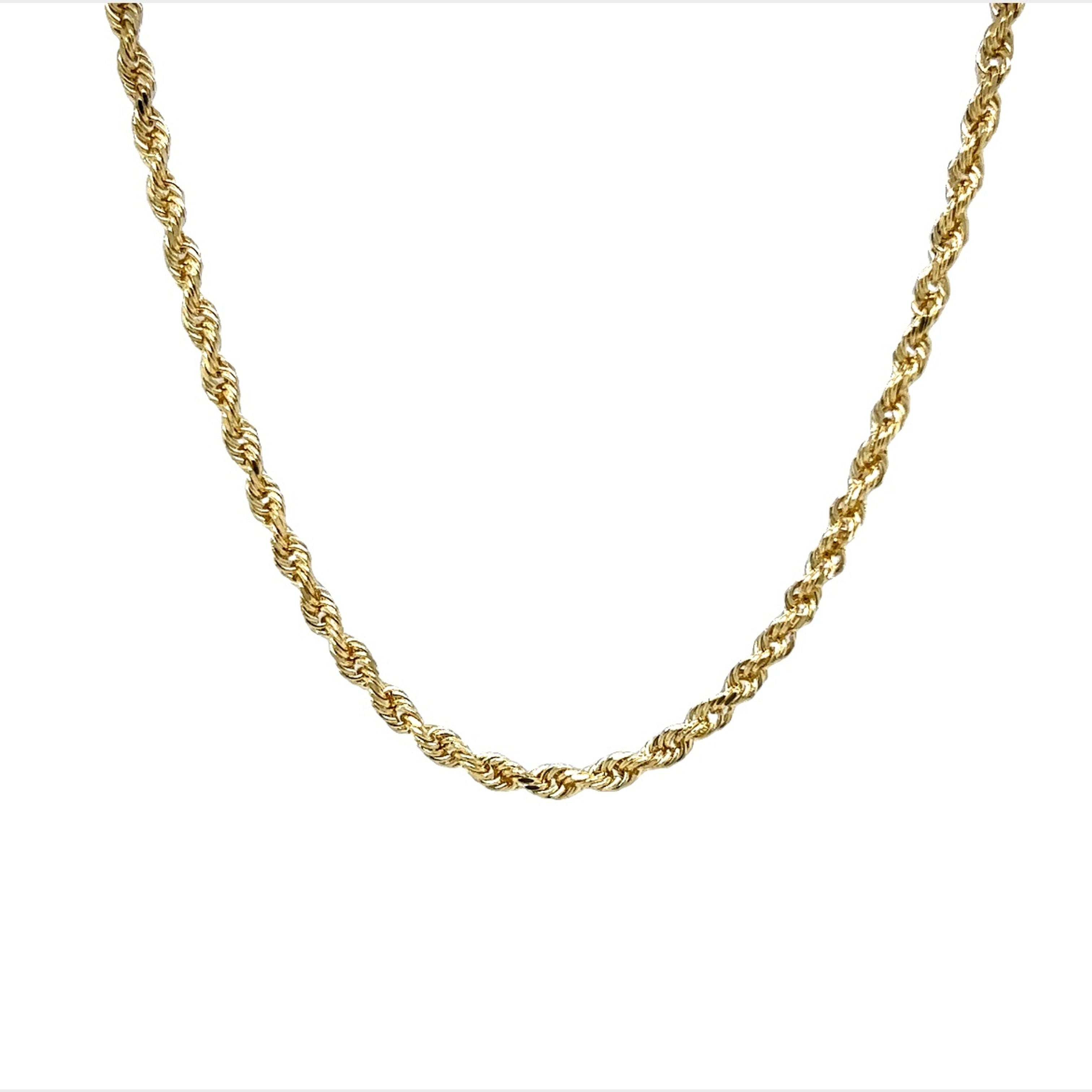 Modern 20 Inch Rope Chain in 14k Yellow Gold – Filigree Jewelers