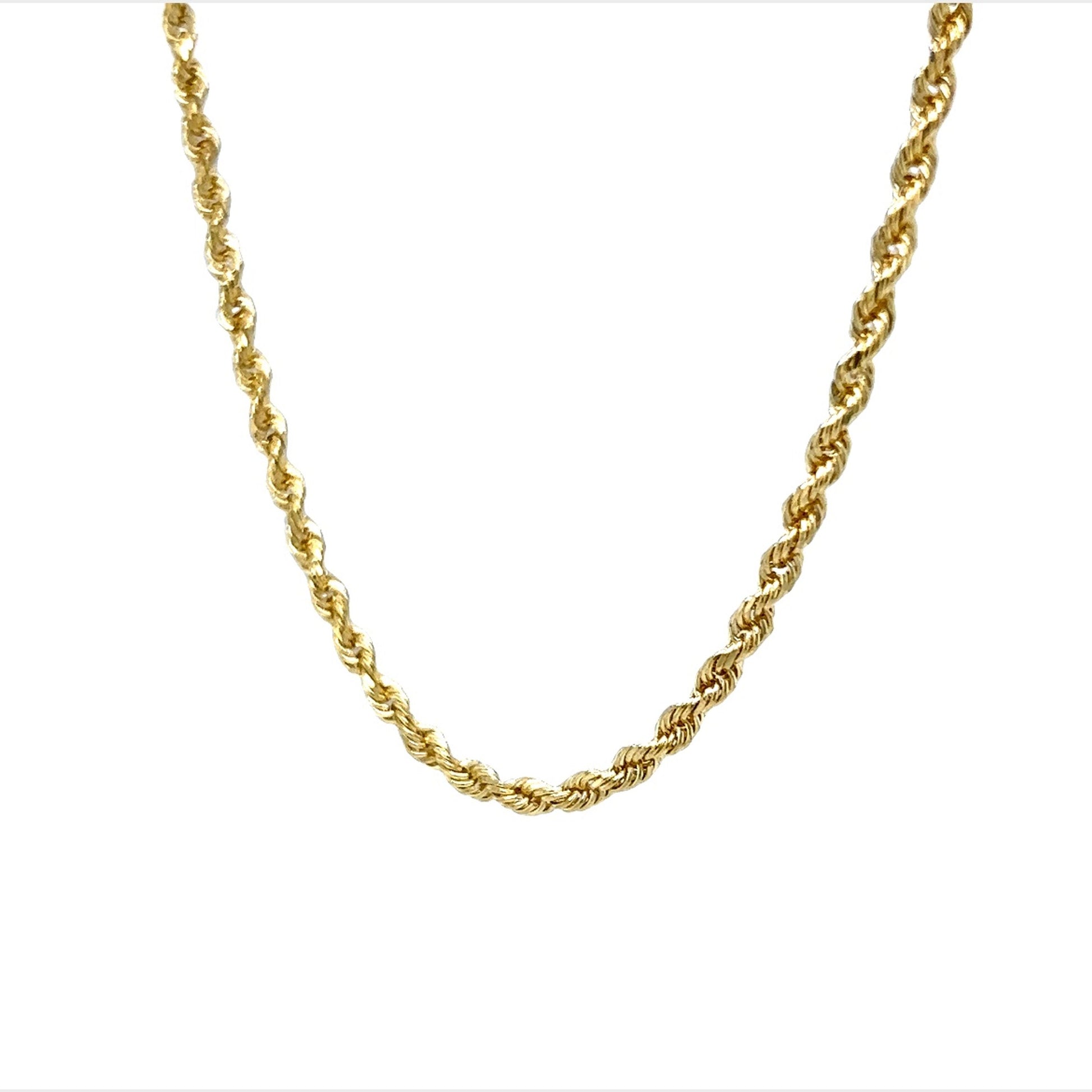 Modern 20 Inch Rope Chain in 14k Yellow Gold – Filigree Jewelers