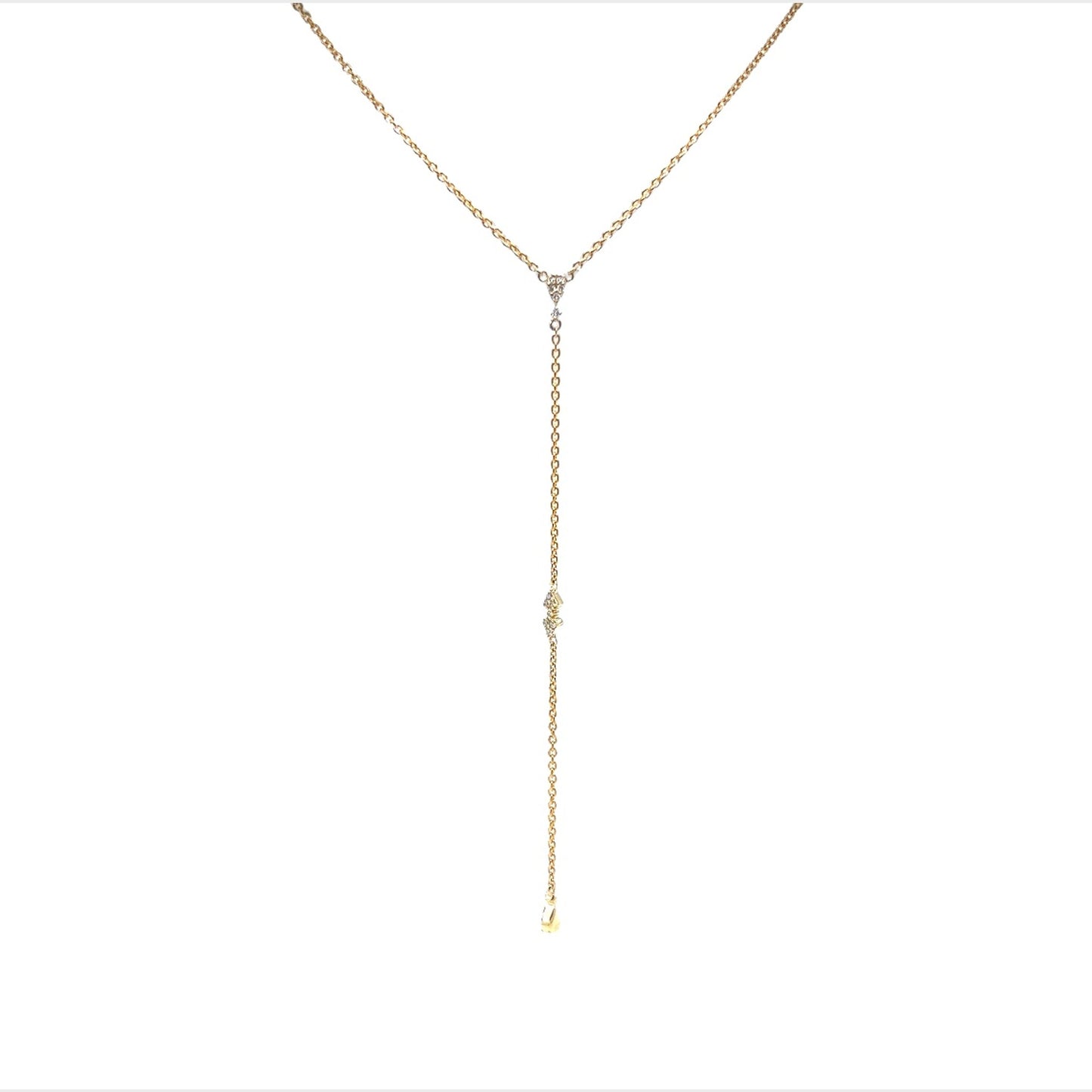 Classic Diamond Lariat Necklace in 14k Yellow Gold