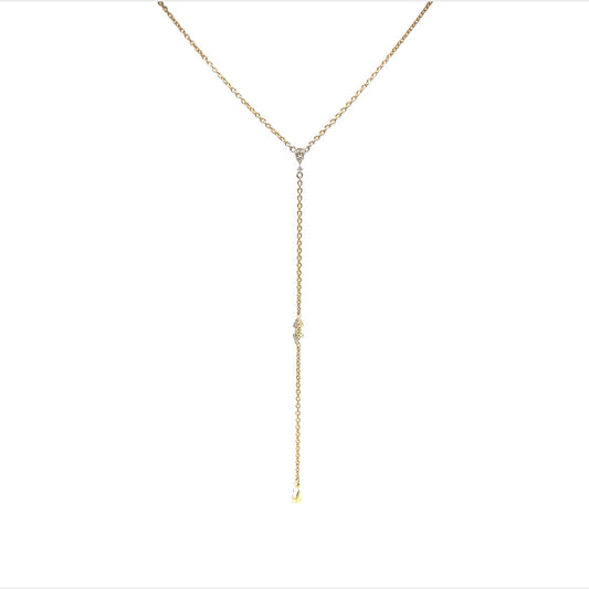 Classic Diamond Lariat Necklace in 14k Yellow Gold