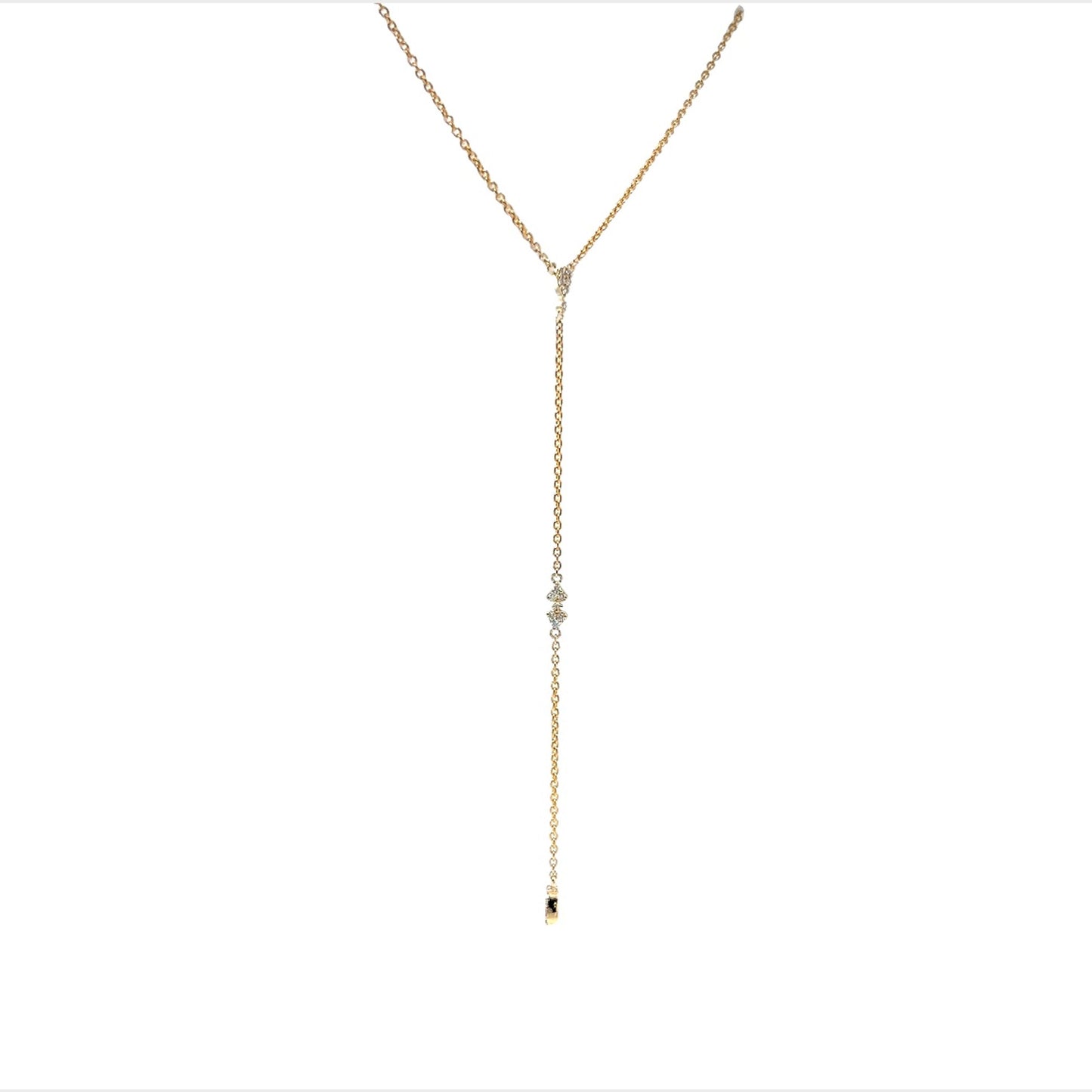 Classic Diamond Lariat Necklace in 14k Yellow Gold