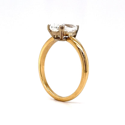 2.00 Pear Cut Diamond Engagement Ring in 18k Yellow Gold