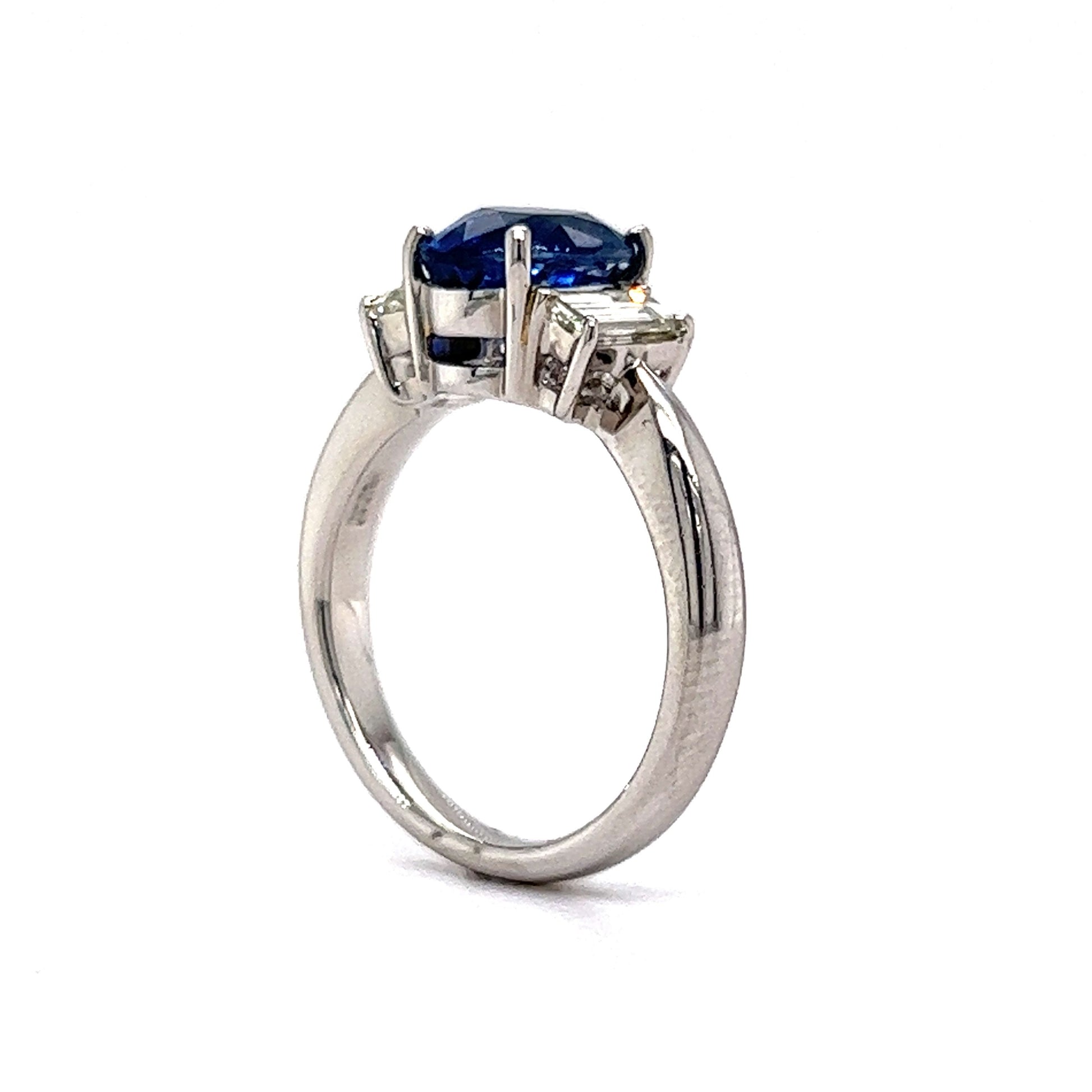 2.59 No Heat Sapphire & Diamond Engagement Ring in Platinum