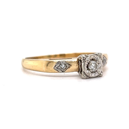 .08 Retro Diamond Engagement Ring in 14k Gold