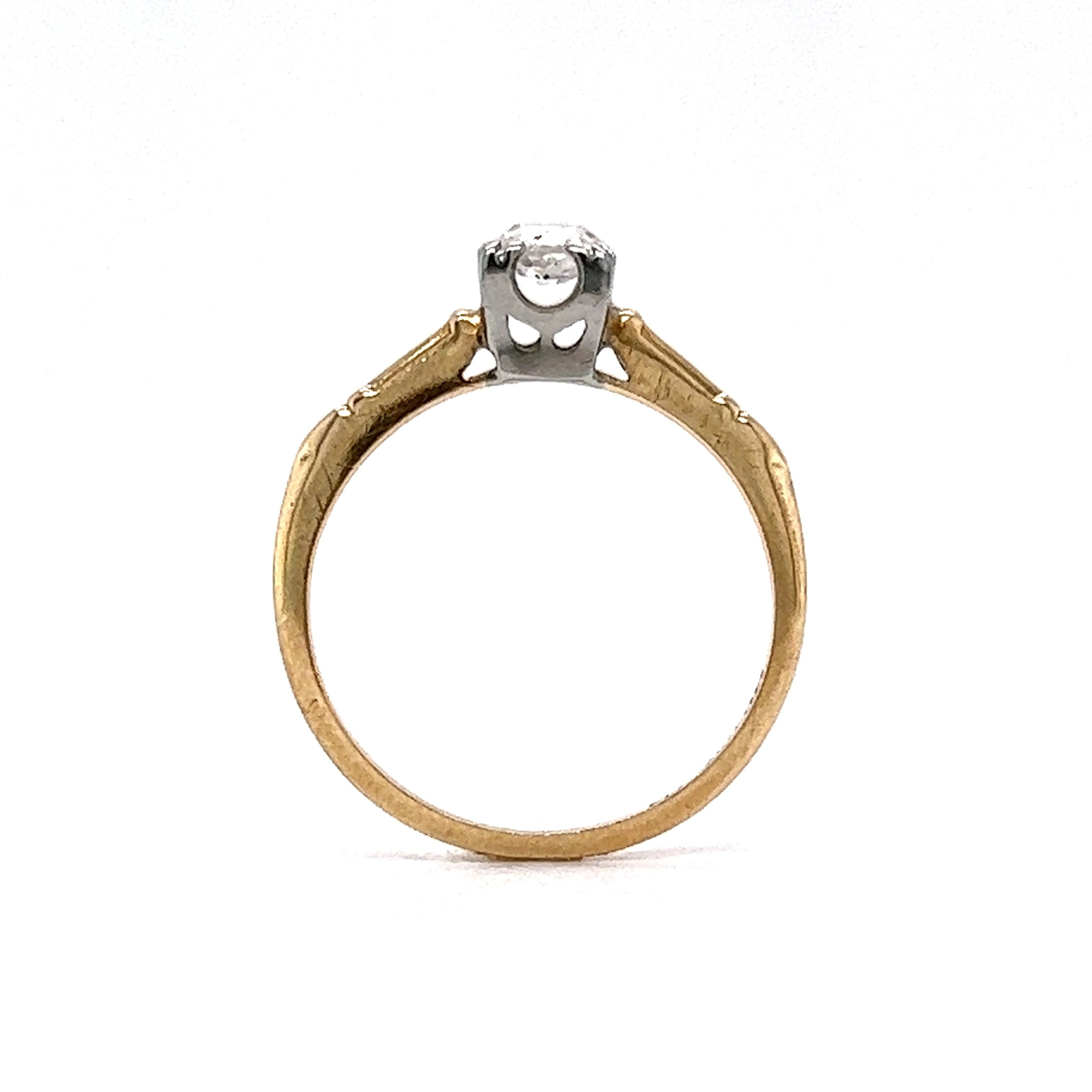Flat Diamond Engagement Ring with Cathedral Setting – deBebians