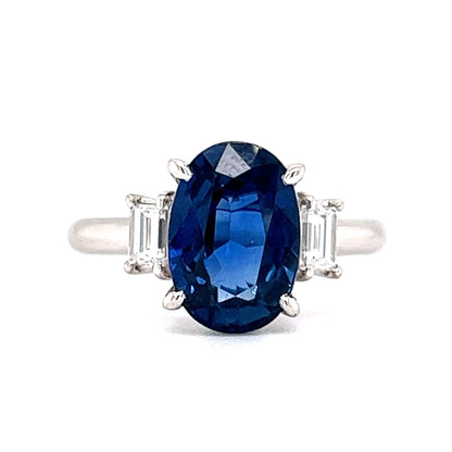 3.99 Thai Sapphire & Diamond Engagement Ring in Platinum