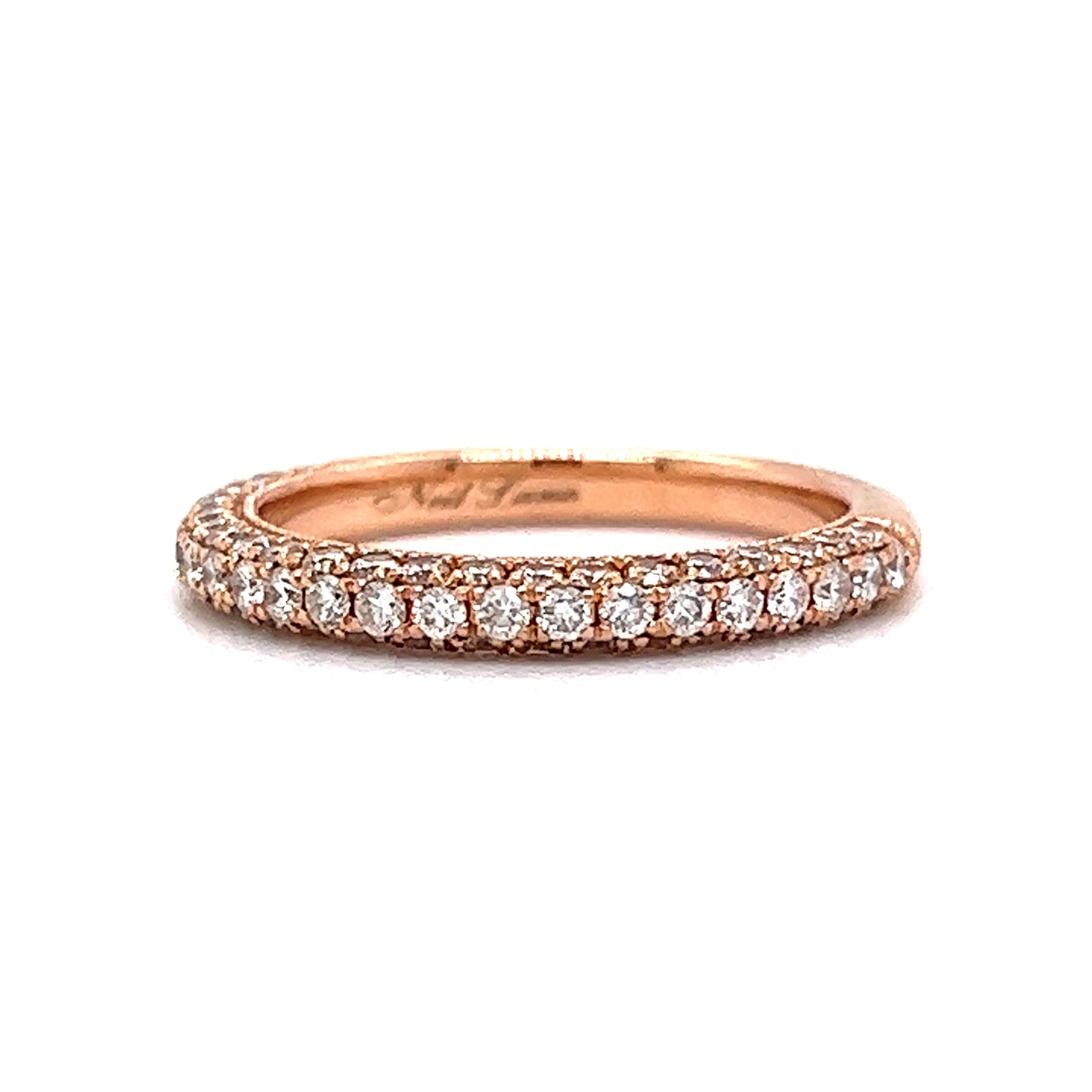 .69 Pave Diamond Half-Eternity Wedding Band in 14k Rose Gold