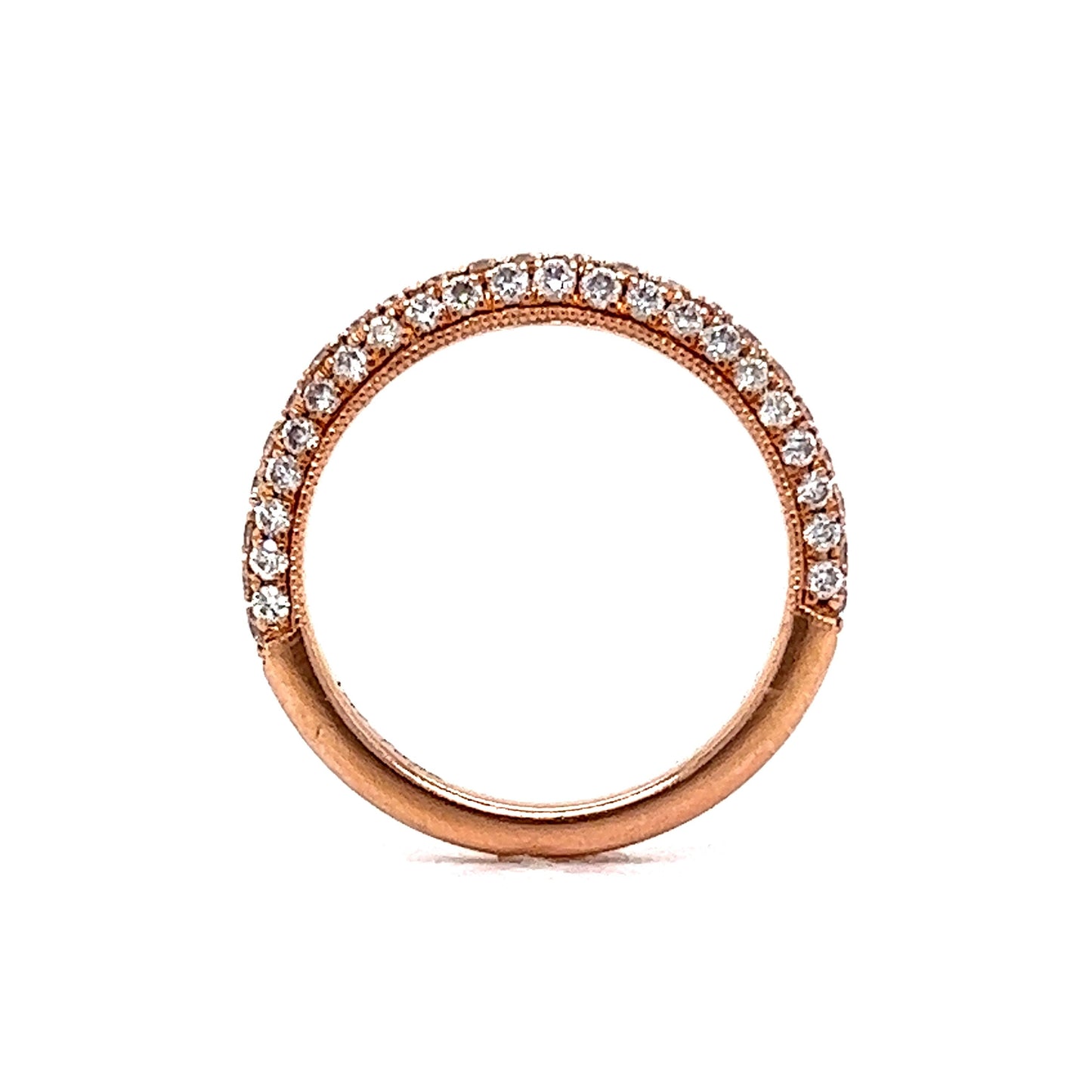 .69 Pave Diamond Half-Eternity Wedding Band in 14k Rose Gold