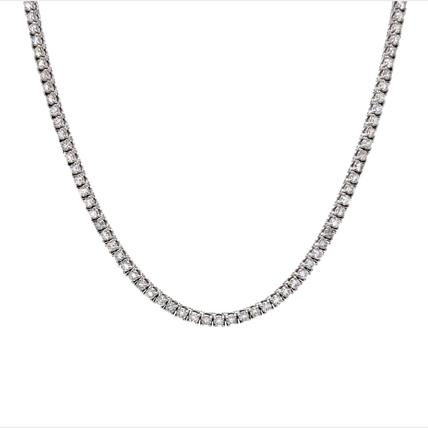 6.05 Carat Diamond Tennis Necklace in 18k White Gold