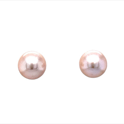 8mm Classic Pearl Stud Earrings in 18k Yellow Gold