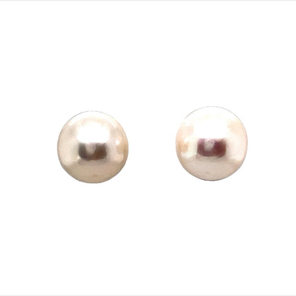 Peekaboo Pearl Stud Earrings in 18k Yellow Gold