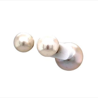 Peekaboo Pearl Stud Earrings in 18k Yellow Gold