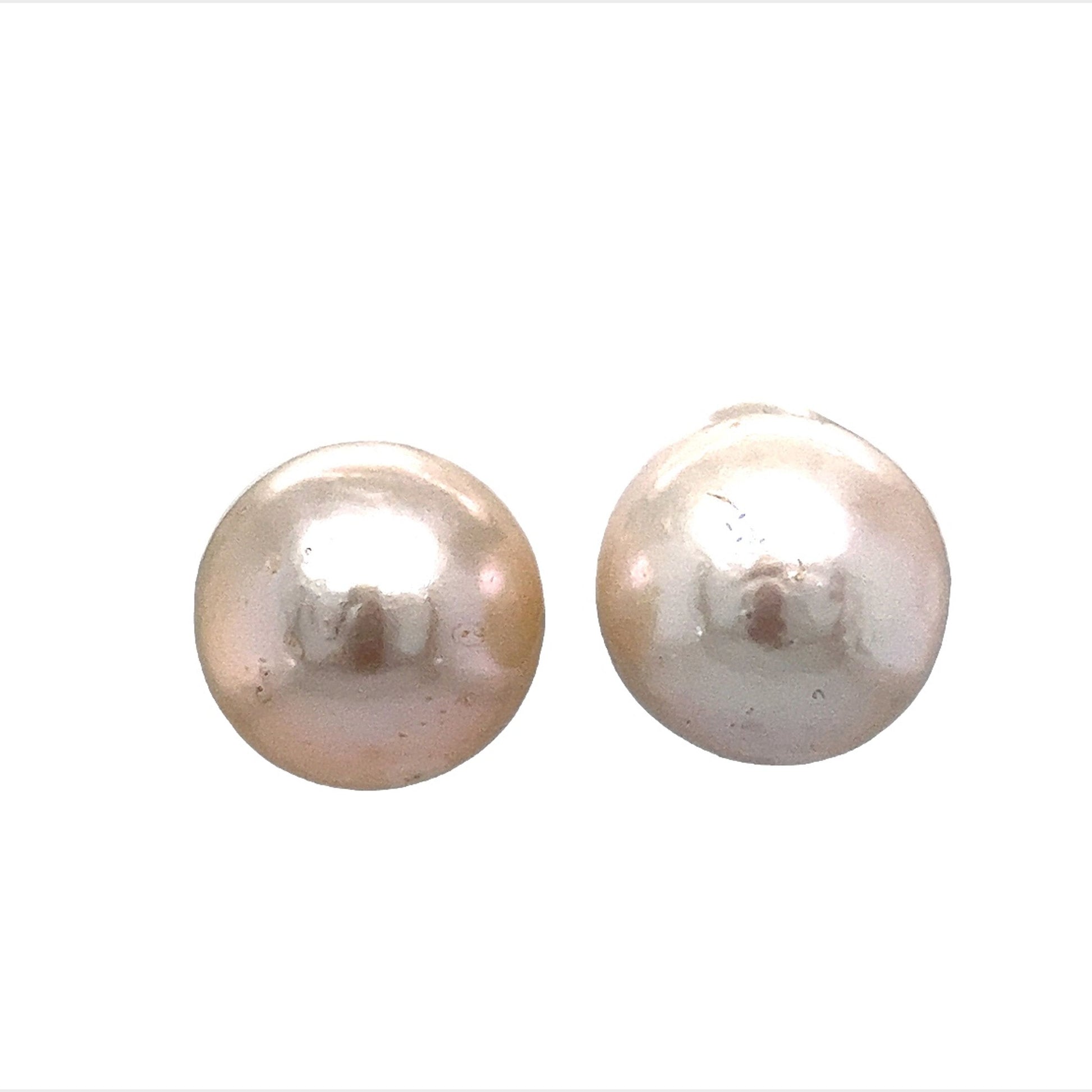 Peekaboo Pearl Stud Earrings in 18k Yellow Gold