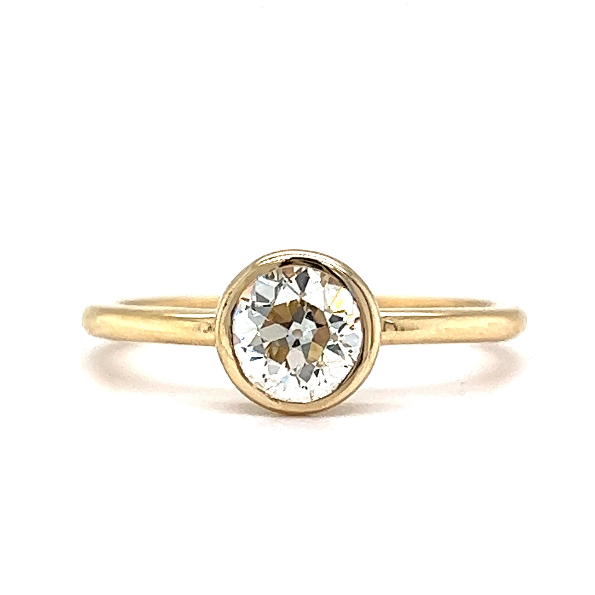 .78 Old European Cut Diamond Engagement Ring in 14k Yellow Gold