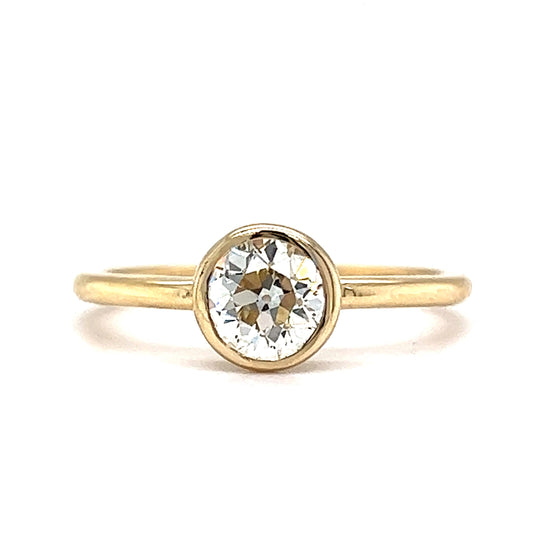 .78 Old European Cut Diamond Engagement Ring in 14k Yellow Gold