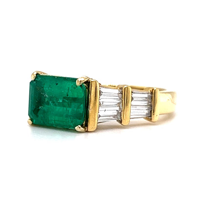 2.00 Emerald & Diamond Cocktail Ring in 18k Yellow Gold