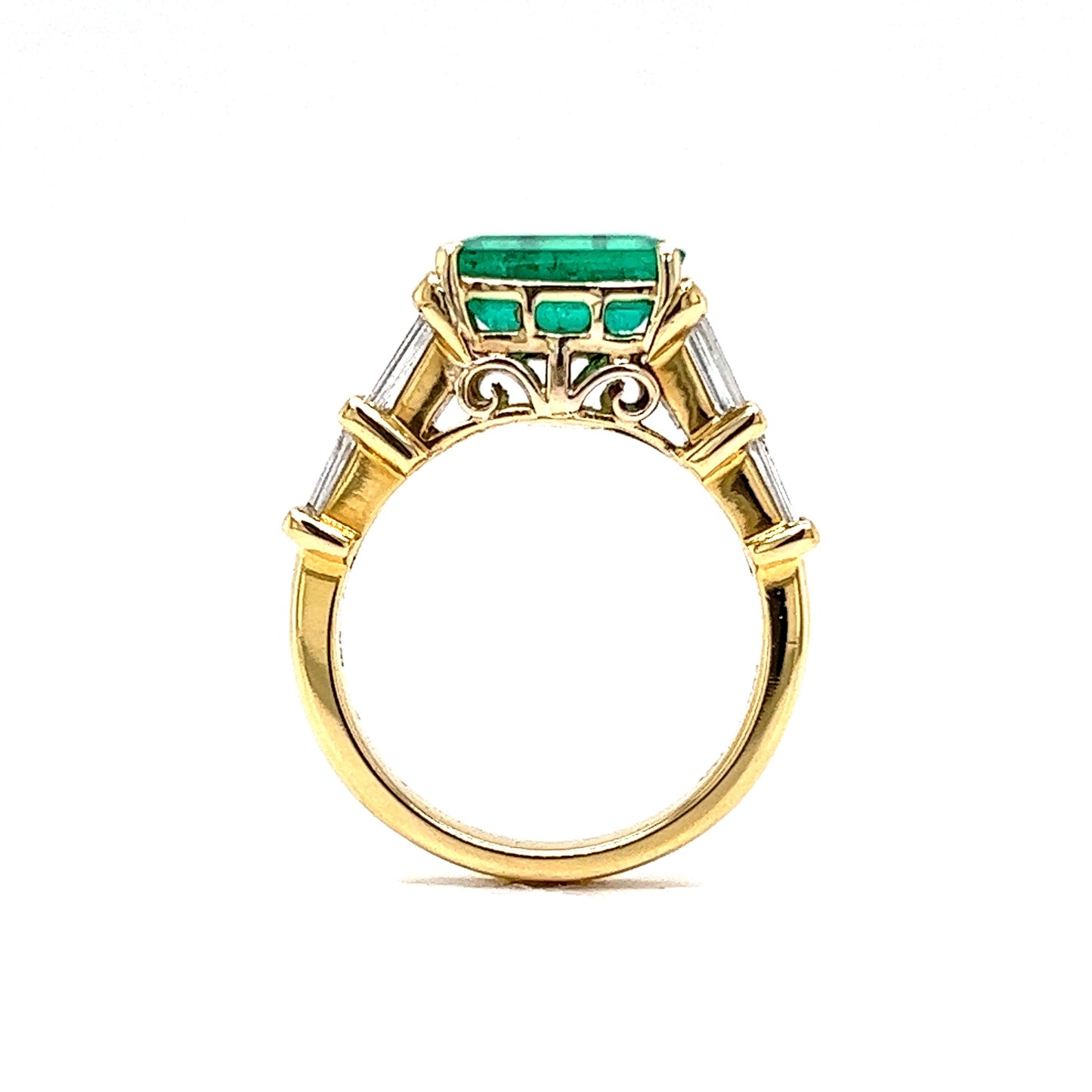 2.00 Emerald & Diamond Cocktail Ring in 18k Yellow Gold