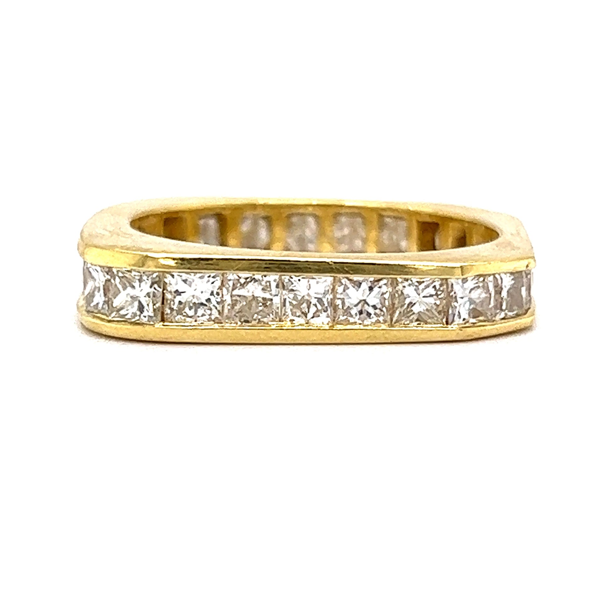 Princess cut diamond eternity ring yellow gold Clearance