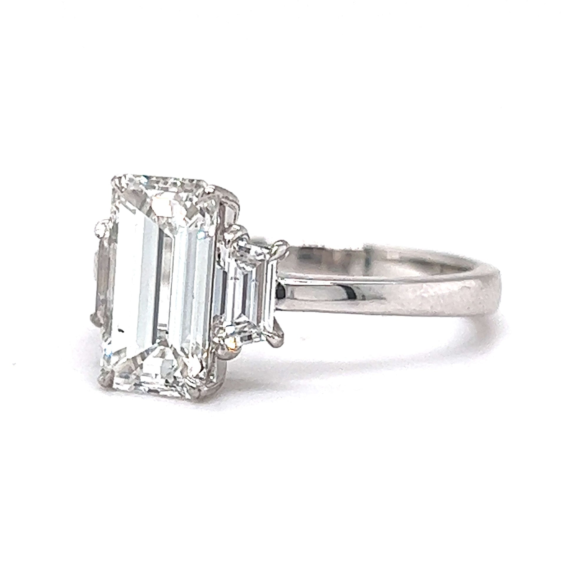 2.02 Emerald Cut Diamond Engagement Ring in 18k White Gold