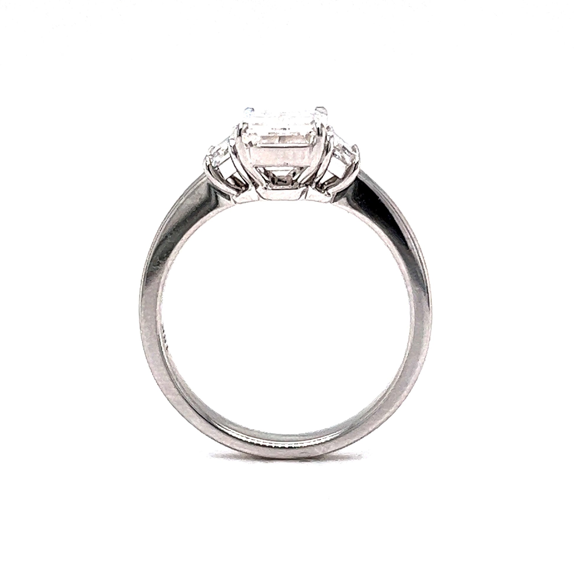 2.02 Emerald Cut Diamond Engagement Ring in 18k White Gold