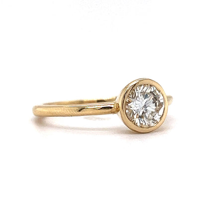 .88 Classic Bezel Set Diamond Engagement Ring in 14k Yellow Gold