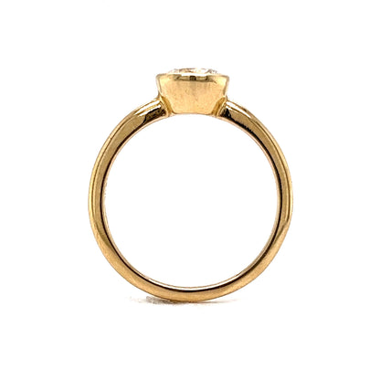 .88 Classic Bezel Set Diamond Engagement Ring in 14k Yellow Gold