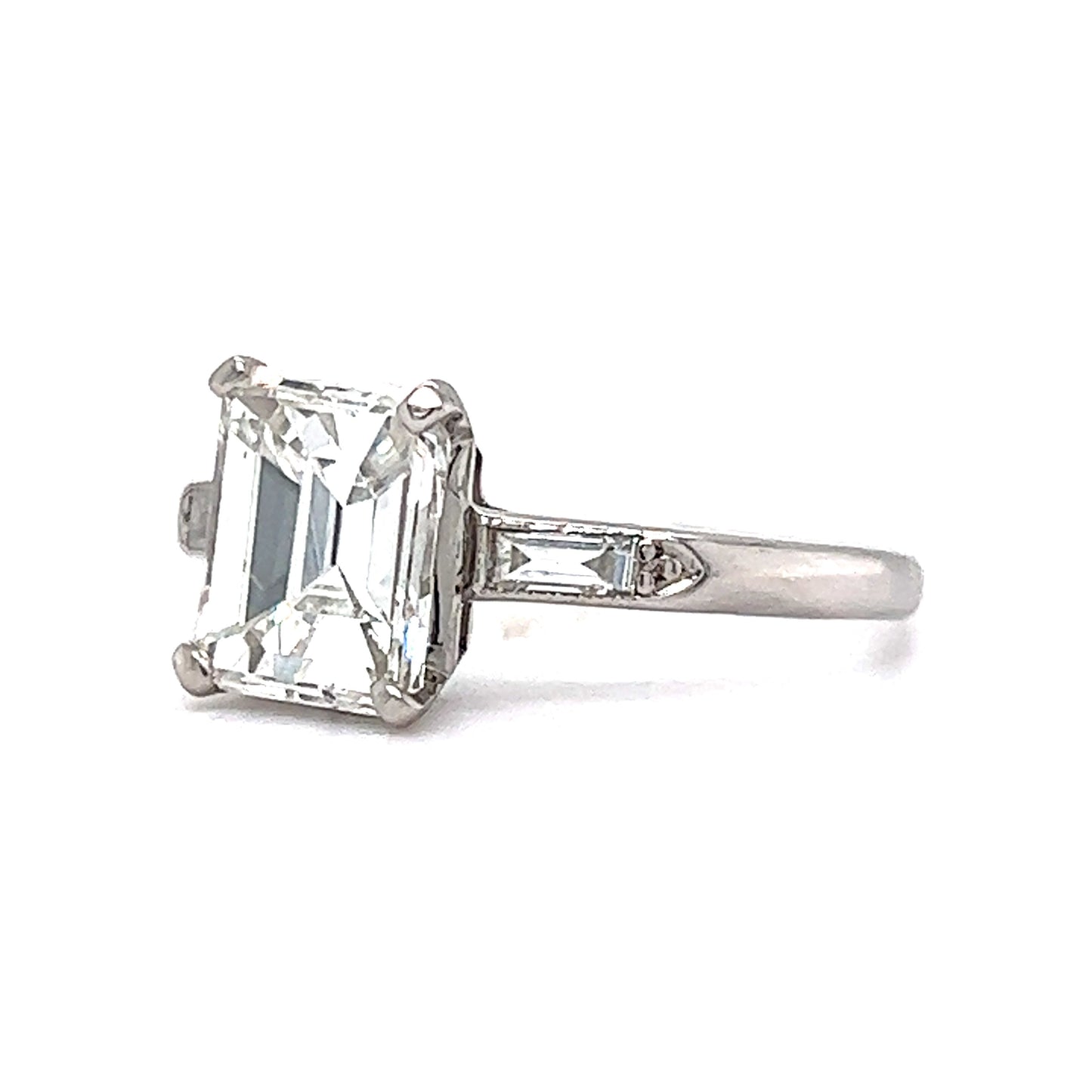 1.82 Emerald Cut Diamond Engagement Ring in Platinum