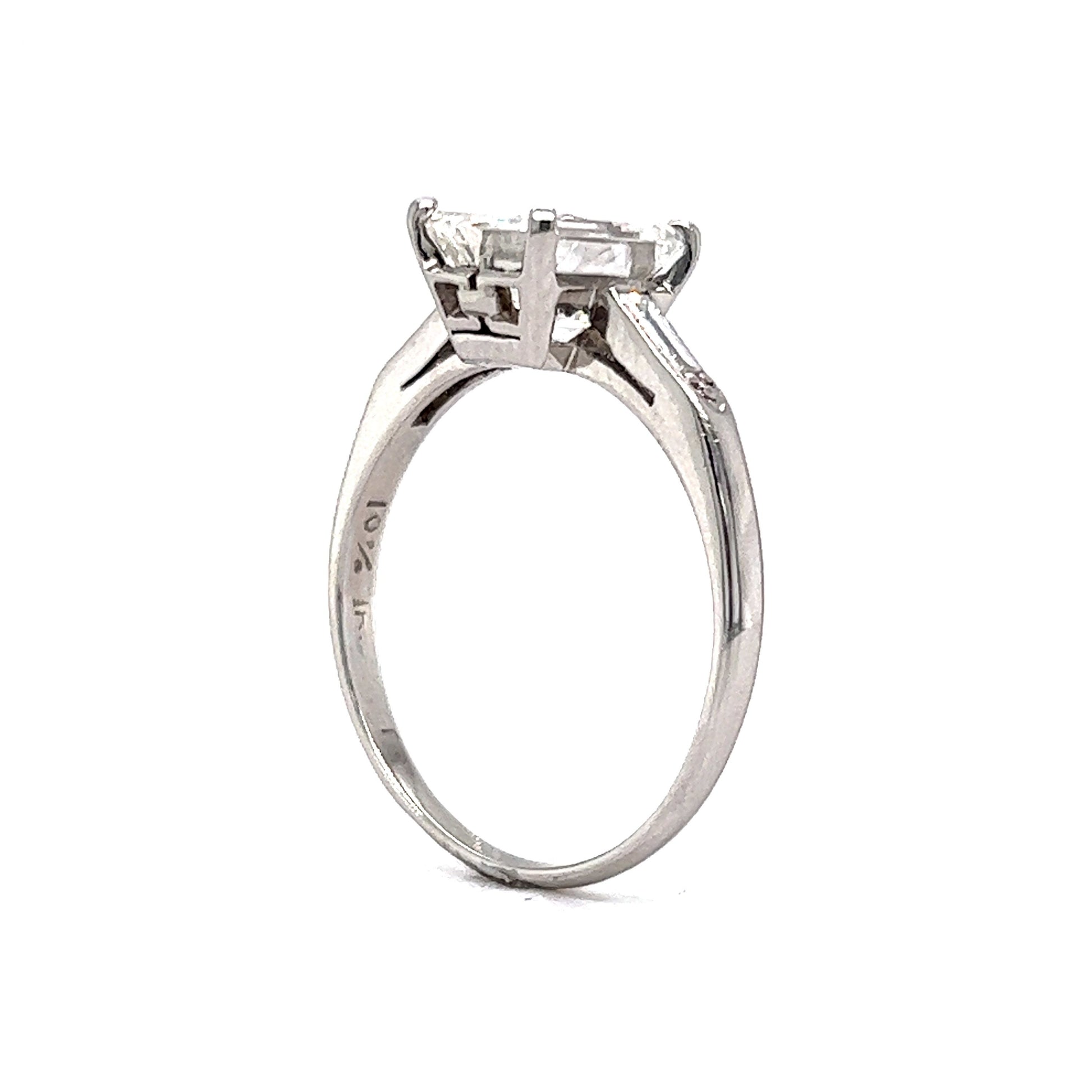 1.82 Emerald Cut Diamond Engagement Ring in Platinum