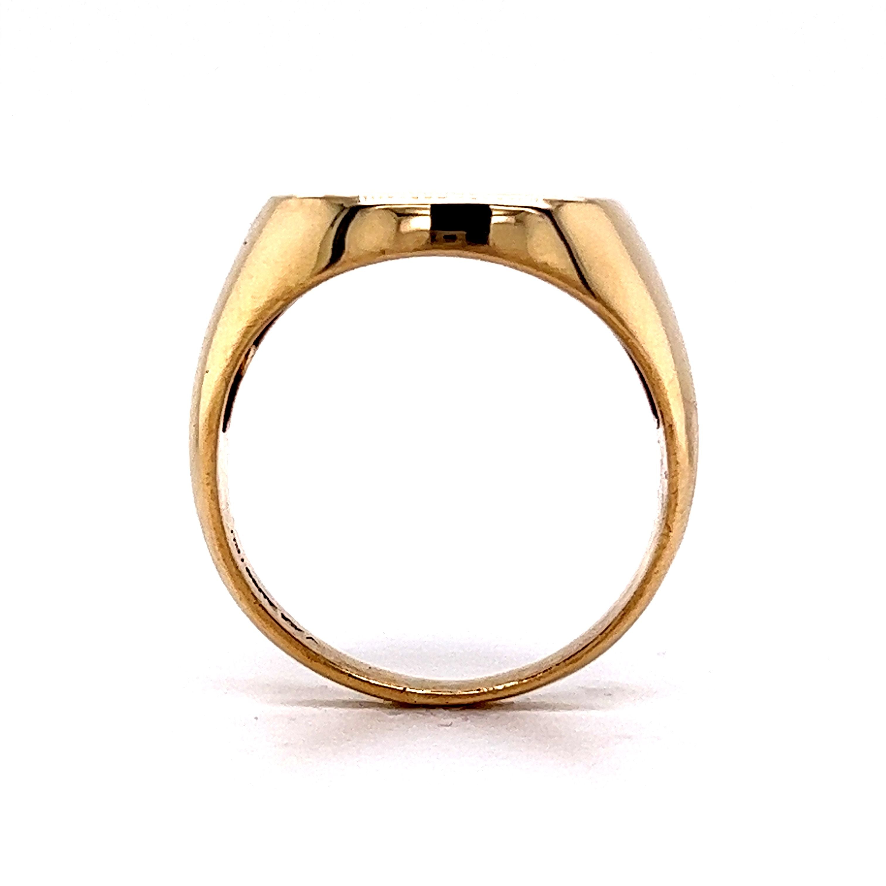 Unisex Mid-Century Signet Ring in 10k Yellow Gold