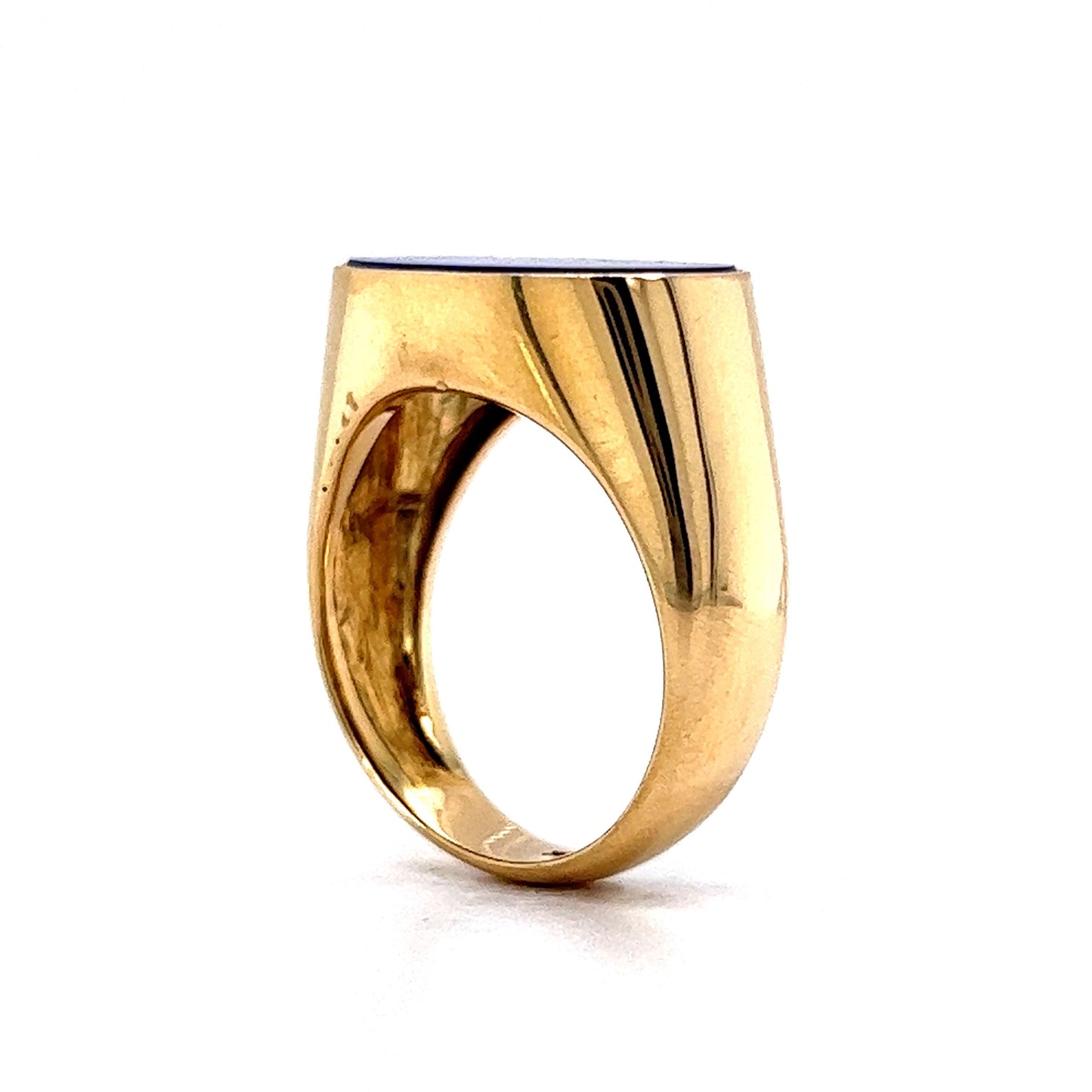 Oval Lapis Lazuli Signet Ring in 14k Yellow Gold