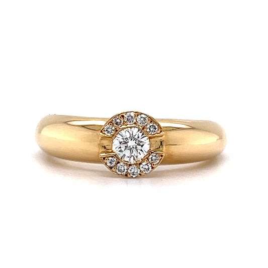 .16 Pave Diamond Engagement Ring in 18k Yellow Gold