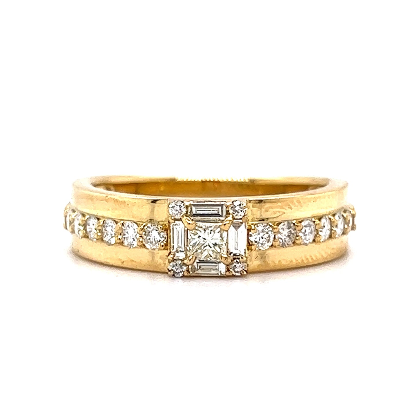 Princess Cut Diamond Stacking Ring in 18k Yellow Gold