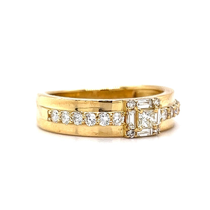 Princess Cut Diamond Stacking Ring in 18k Yellow Gold