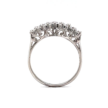 Stacked Diamond Tiara Wedding Band in Platinum