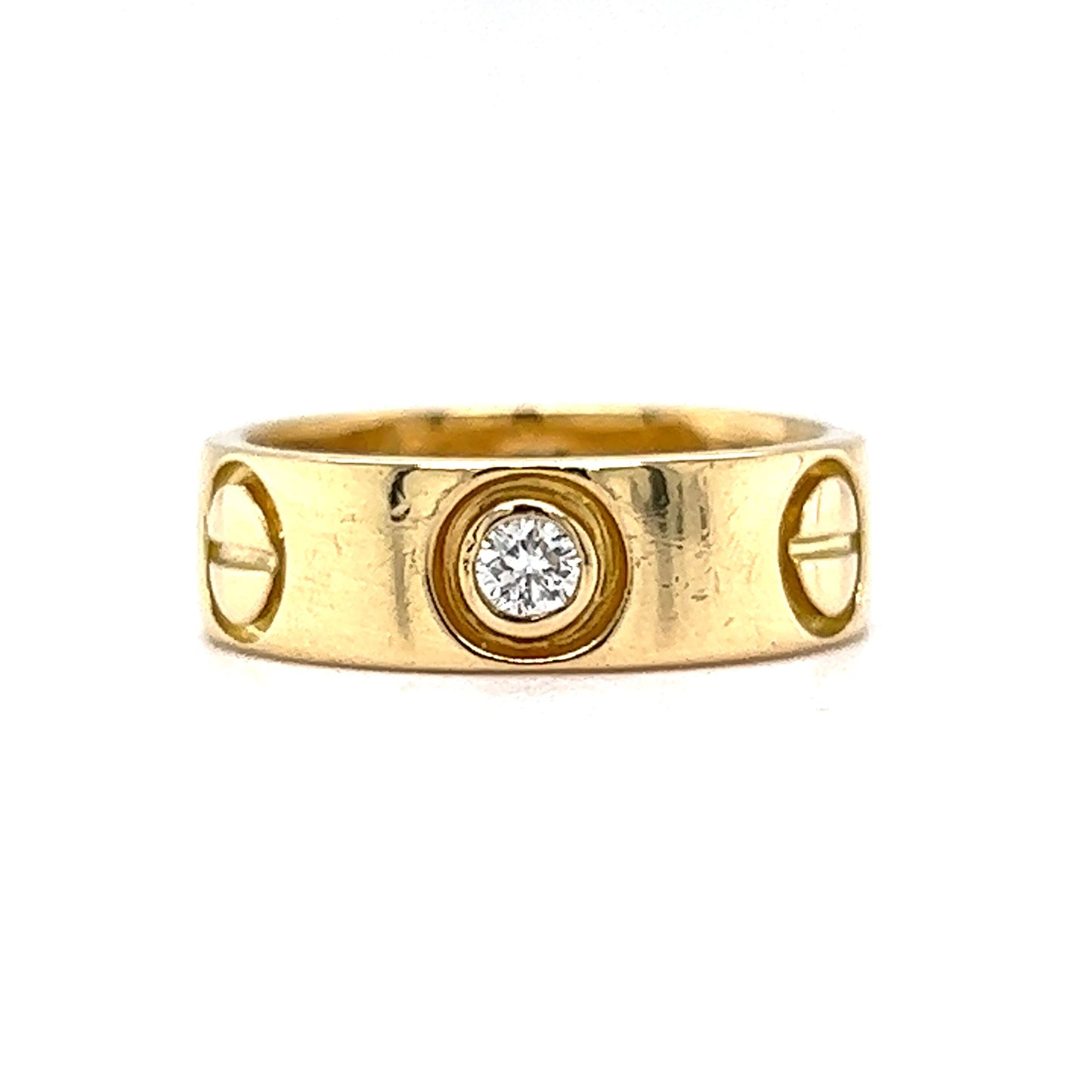 Diamond Accented Love Style Ring in 14k Yellow gold