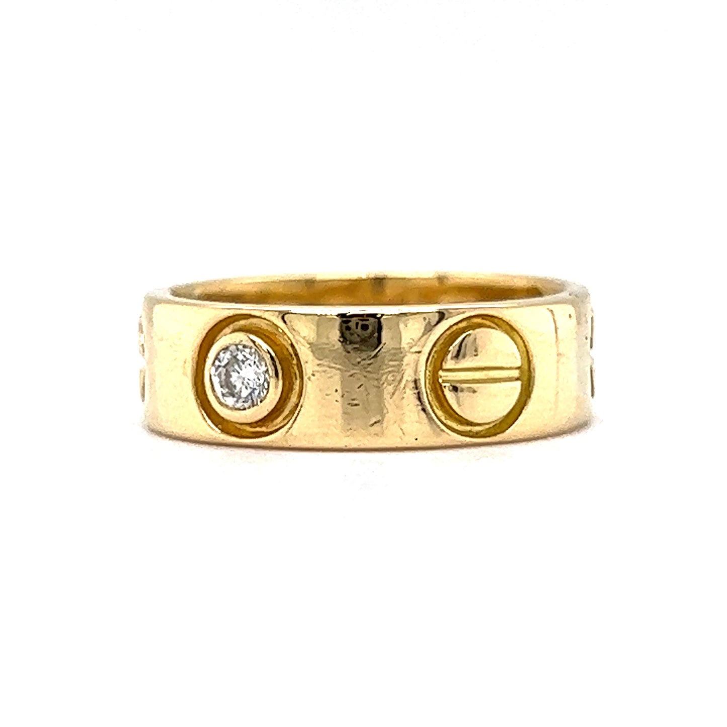 Diamond Accented Love Style Ring in 14k Yellow gold